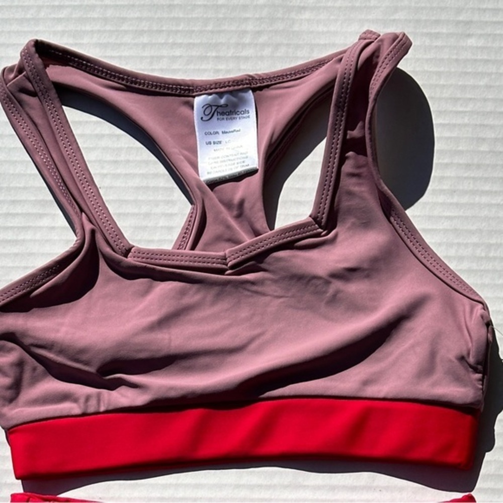 Theatricals purple dance‎ top crop top mauve and red NWT CL